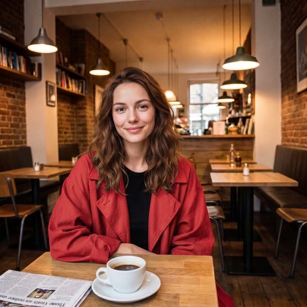 Edited cafe portrait for comparison with the original